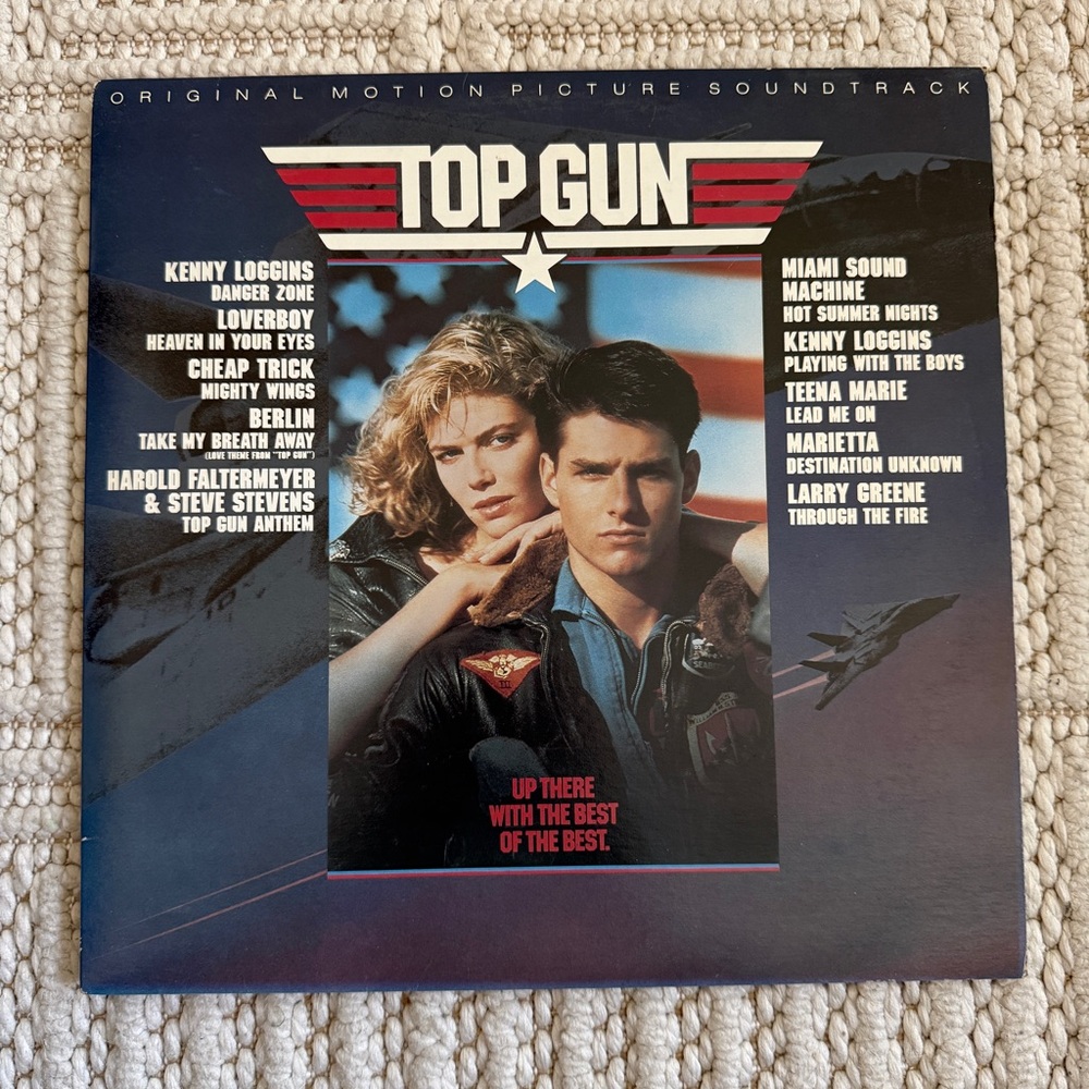 TOP GUN Soundtrack SC40323 LP Vinyl VG++ Cover VG+ Lyrics Sleeve 1986